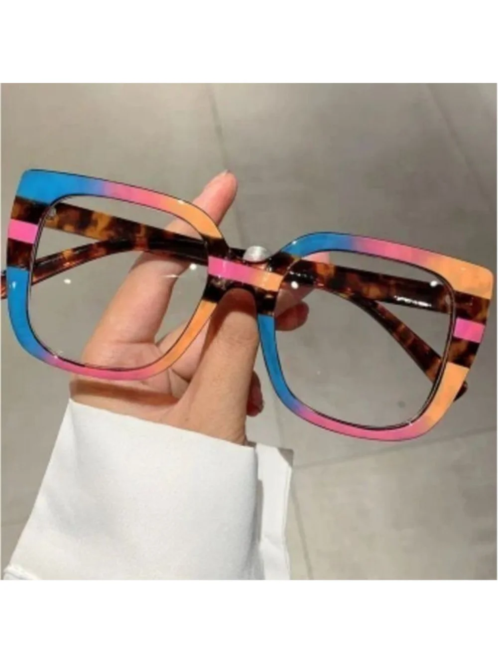 Computer Glasses Colorful Bright Square Plastic Rims